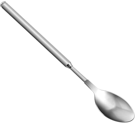 Lange Löffel Einziehbarer, 63cm Edelstahl Kaffeelöffel Latte Löffel Für Das Tägliche Kochen, Picknick Im Freien Edelstahllöffel langer Teleskop-Rührlöffel für Grill-Küchengeschirr