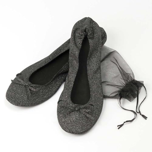 Mopec Schwarz A14 Packung mit 2 Paar Faltbare Lamé-Drucker, Größe M, mit Tasche, normal