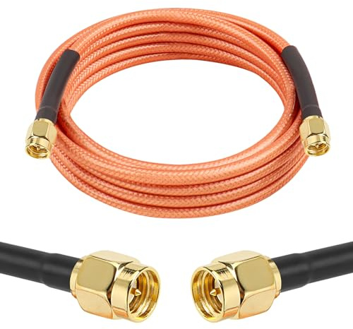 MOOKEERF Cavo coassiale SMA maschio a SMA maschio, 50 ohm, RG142, cavo coassiale per antenna a bassa perdita con connettore SMA per apparecchiature di rete 3G/4G/5G/LTE, GPS, radio RF a antenna (1,8