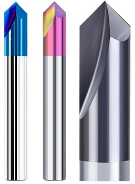 Fasenfräser Fasenfräsen, 2–12 mm, 90 Grad, Maschinenfräser, blau beschichtet, 2 Nuten, Hartmetall-Schaftfräser, Fräswerkzeuge(TICN_5X5X50L)