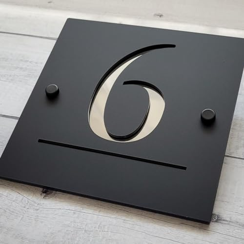Hausnummer Personalisiert,3D Personalisierte Moderne Solar Hausnummer Für Außen Hausnummer Mit Straßennamen,türschild Personalisiert,hausnummernschild,Hausnummern,Tafeln & Schilder (Schwarz Silber)