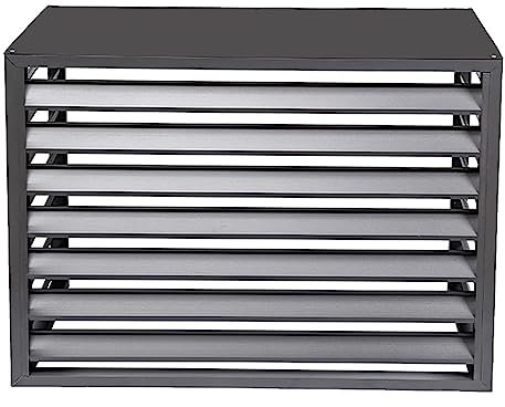 Outdoor-Klimaanlagenabdeckung, Sichtschutz für Fenster, AC-Einheiten, Lamellenzaunblende für Poolausrüstung, Aluminium, Grau, 254 x 127 cm
