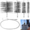 Kit Ramonage Poele Pellet 4Pcs Brosses de Ramonage Cheminée 30/50/80/150 mm Hérisson Ramonage Acier Inoxydable avec 1 m de Fil d'acier pour Nettoyage de Cheminée