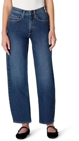 Amazon Essentials Jean Jambes Ballons, Taille Haute Femme, Gris Pierre Délavé Foncé, 44