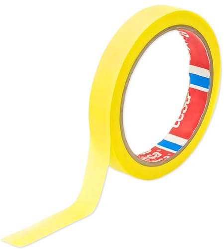 SOLNIT fait avec 4334 Ruban adhésif de précision Plus pour peintre professionnel - Ruban de masquage de qualité supérieure - Sans résidus - Bords tranchants - Jaune (12 mm x 50 m)