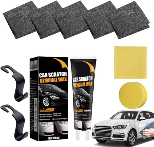 Nano Sparkle Tuch Auto Kratzer Original, Nanosparkle Tuch, Nano Sparkle Tu-ch Original Kaufen, Mikrofaser Poliertuch für Auto, Motorrad, Glas, Schnelle Reparatur (5 Pcs+1 Pcs Kratzcreme)