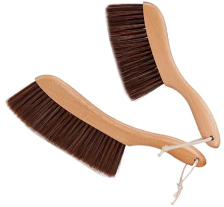 VALICLUD 2Pcs Wood Handle Dust Brush Soft Bristles Cleaning Brush for Carpets Upholstery Furniture Dusting Durable and Easy to Clean Dusting Tools for Home Use