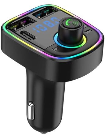 Kanoauo Émetteur FM pour Voiture - Adaptateur Automobile sans Fil,Lecteur MP3 Voiture avec Transmission FM pour Trajets Quotidiens, Voyages et Déplacements