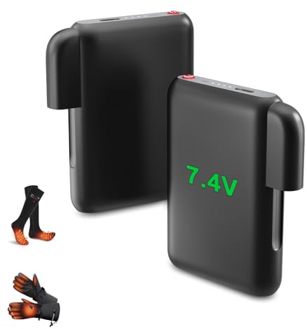 Pack de batterie pour gants chauffants Rtdep de 7,4V 3000mAh, batteries de rechange pour chaussettes chauffantes, bonnets, pantoufles chauffantes - Coque isolante