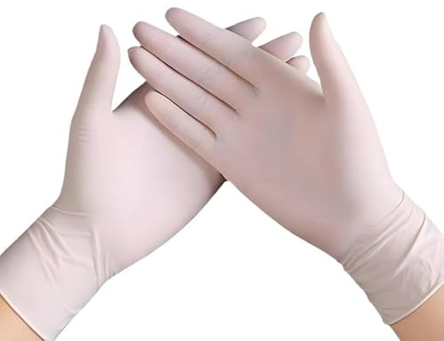 PBHOVIITG Guantes de nitrilo blancos desechables, impermeables, for el cuidado del cabello, tatuajes, utensilios limpieza for lavavajillas, 100/50/20 unidades(White 100pcs,S)