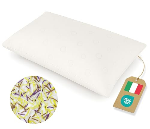 Dream Cuscino 100% Fiocco di Memory Foam Alta Densità alto 15 cm - Cuscino per Dormire con Federa Ipoallergenica Trapuntata Traspirante - Guanciale letto Cervicale e Supporto Lombare Made in Italy
