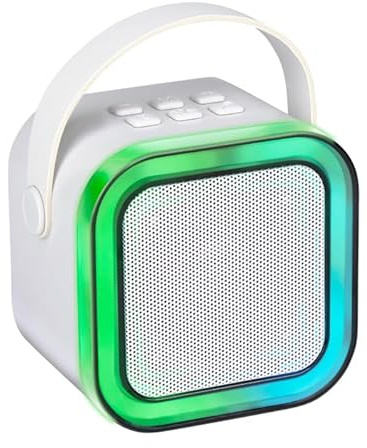 Mini Karaoke Set - Micro Karaoke Enfant Bluetooth - Microphone sans Fil avec 8 Modes Lumineux et 5 Effets Vocaux - Enceinte Karaoke 5W pour Enfant et Adulte