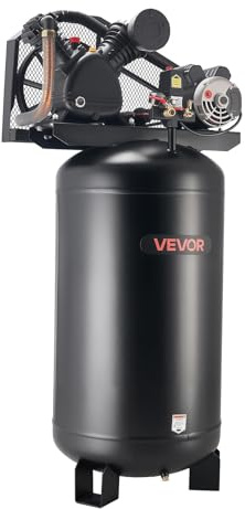 VEVOR 80 Gallons Heavy-Duty Air Compressor, 5HP 10 SCFM at 90PSI Air Compressors Max 175PSI Pressure, Oil-Lubricated Compressor Tank for Industrial Manufacturing, Large Workshops (230V 60Hz, No-Plug)