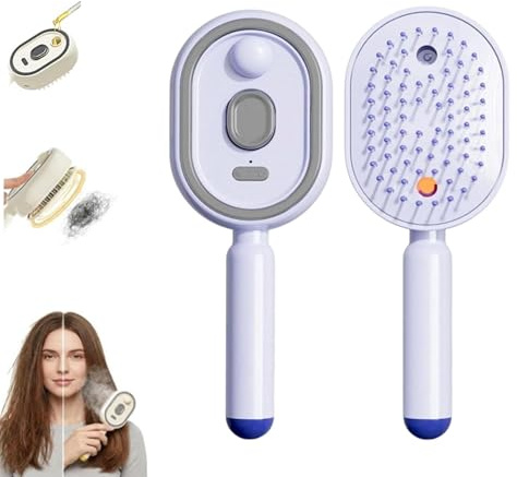 Spazzola Elettrica a Vapore, Piastra Per Capelli a Vapore Ricaricabile Con Spray, Pettine Districante Antistatico 3 In 1 E Massaggio Con Cuscino D'Aria, Senza Fili Per Lisciare Lo Strumento Portatile