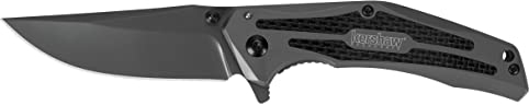 Kershaw, Klappmesser, Duojet Framelock, Klinge: 8.3 cm, schwarz, Taschenmesser, Extended Tang, Taschenclip