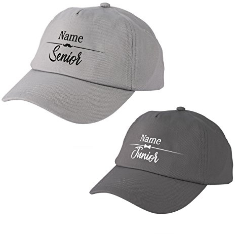 Herz & Heim® Unisex Basecap personalisierbares Vater-Kind-Set