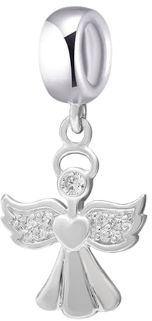 Argent sterling 925 – Ange Charm en forme de cœur Saint Valentin Charm pendentif charm pour bracelet à breloques Pandora