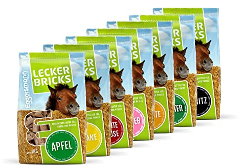 Eggersmann Lecker Bricks 7er Set – Pferdeleckerlis Mix Verschiedene Sorten – Leckerlimix für Pferde und Ponies, 7 x 1 kg
