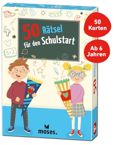 moses. 50 Rätsel für den Schulstart, Kartenspiel ab 6 Jahren, Geschenk zur Einschulung