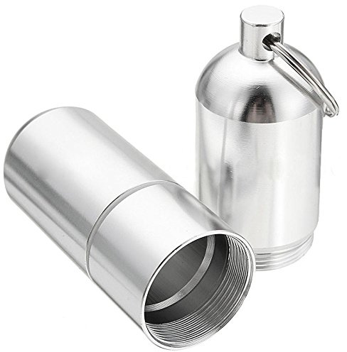 Basage Aluminum Alloy Cigarette Holder Capsule Case Waterproof Pill Toothpick Holder Key Ring