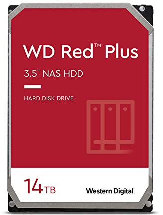Western Digital WD Red Plus Internal Hard Drive 14TB CMR 3.5 SATA 7200rpm 512MB Cache NAS WD140EFGX-EC