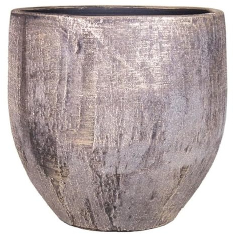 INNA-Glas Keramik Blumentopf AETIOS, Gold-braun, 16 cm, Ø 17 cm | Farbverlauf - Übertopf