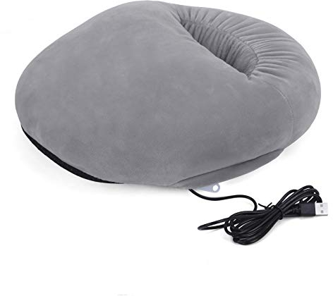 Womens Winter Heated Foot Warmer Boots Under Desk Electric Heating Pad USB Thermal Shoes for Men Soft Feet Warmers Slippers for Pain Relief