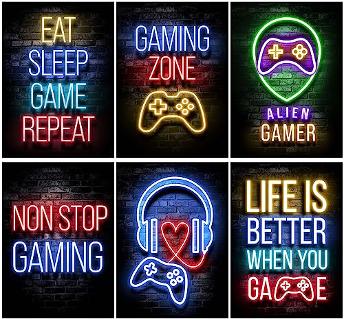 Disnace 6 Poster Prints Gaming a4, Poster Da Gioco,Gaming Quote, Gaming Gamer Poster, Stampa Artistica Con Citazione Di Gioco, Poster Per Sala Giochi, Arte Murale Su Tela Per Giochi (B)