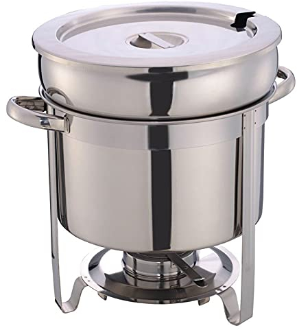 ACiyD Stainless Steel Soup Chafing Food Warmer, 3 Capacities Soup Server Catering Supplies, Chafing Dish Buffet Set for Any Event Or Party (Silver),7L (7L)