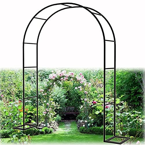 Garden Arch Metal Archway Heavy Duty Steel Frame Arches Trellis For Climbing Plants, Outdoor Decoration Rose Arch, Large Size 120CM 140CM 160CM 180CM 200CM 240CM 280CM 300CM 350CM (Color : Black, Si
