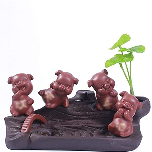 Piggy Räuchergefäß, Brenner, Tonkegel, Räucherstäbchen, Räucherstäbchenhalter, Blatt für Heimdekoration