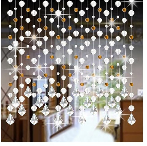 Cortina con Cuentas Cortina de Cuentas de Cristal 1m Cortina de Cristal de Cristal Cortina de Lujo Sala de Estar Dormitorio Dormitorio Decoración de la Boda (Color : Brown)