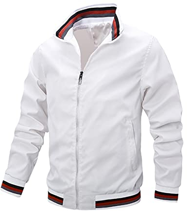 Duohropke Bomberjacke Herren Dünne Blouson Jacke Leichte Dünne Übergangsjacke Casual Freizeit Jacke US Militär Fliegerjacke mit Stehkragen Baseball Blouson mit Reißverschlusstaschen Softshelljacke