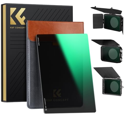 K&F CONCEPT Filtre ND16 Carré 4X5.65 Compatible avec Tilta SmallRig Neewer Matte Box Densité Neutre Verre Optique HD Nano-Revêtements Étanche Anti des Rayures