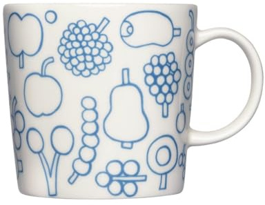 Iittala Oiva Toikka Collection Becher in der Farbe Hellblau, aus Porzellan hergestellt, Volumen: 0,3l, Maße: 11 x 8,3 x 8,1 cm, 1070617