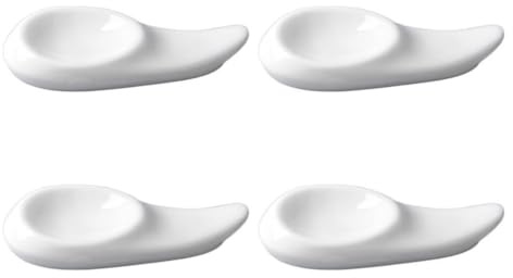 MAGICLULU 4 Stück Keramik Essstäbchenhalter Weiß Kompakte Essstäbchen Ablage Für Küche Und Tisch Wiederverwendbare Stäbchen Ruht Ideal Für Zuhause Und Restaurant