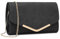 Miss Lulu Damen Umschlag Schwarz Clutch Elegant Abendtasche Brauttasche Umschlag Clutch Tasche Handtasche mit Kette für Hochzeit Party Prom