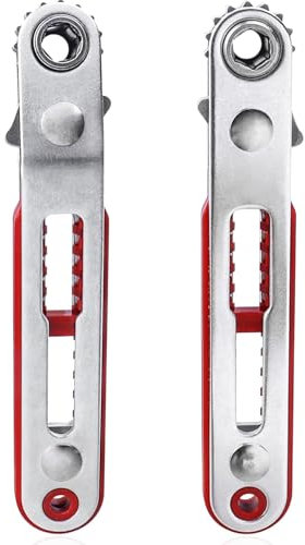 Treki Mini Rachet Screwdriver Set, 2pcs Flatted Right Angle Ratcheting Screwdriver Elbow 1/4 Inch Hex Drive 90 Degree Ratcheting Offset Screwdriver Low Profile Ratchet Screwdriver for Tight Space