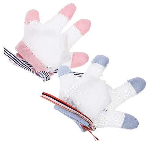 BESTonZON 2paare Daumenlutschen-stopp-handschuhe Für Fingerlutschen-stopp-babyschuhe Atmungsaktiv Schnell Trocknend Hautfreundlich