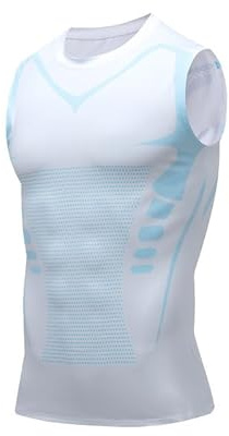 Vitaboost & Maynox Compression Shirts - Men's Slimming Vests, Base Layer Tank Top Shapewear - White