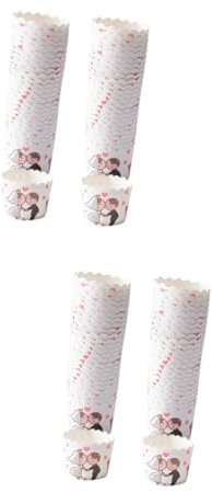 Amosfun 100pcs Cupcake Cases Wedding Cake Paper Design Greaseproof Cold Resistant for Baking Party Snacks Random Style