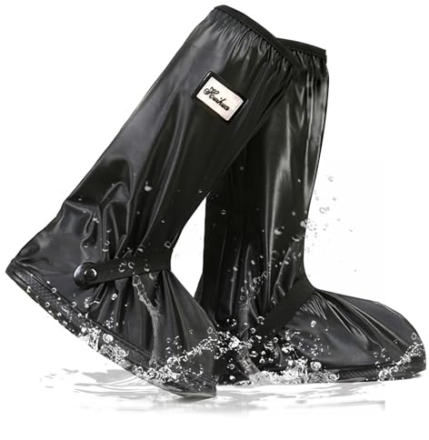 Surchaussures Impermeables Antidérapant Protege Chaussure Pluie Velo, Fermetures éclair à Bande Protection Chaussure Pluie pour Hommes et Femmes,Cyclisme,Pêche,Sports de Plein Air, M(EU41-42)