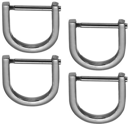 PATIKIL 4 Stück 2.7x2.8cm Schäkel D Form 13/16 Schraubenverschluss Schwarz | Hufeisen U-Form D-Ring Zinklegierung Halbkreis Schnallen, Ersatz für Tasche Schlüsselanhänger Kragen Zubehör