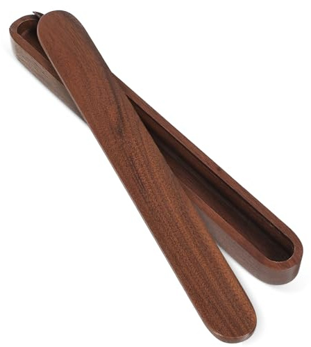 HOLIDYOYO Estuche Portátil para Palillos de Mesa de Madera de Nogal Negro, Práctico y Moderno Contenedor para Almacenar Utensilios y Cubiertos Tapa