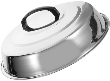 NULYLU Coperchio per Bistecca in Acciaio Resistente Maniglia Copertura per Alimenti Domestici Protezione per Pasti da Cucina Pratico per Uso Quotidiano