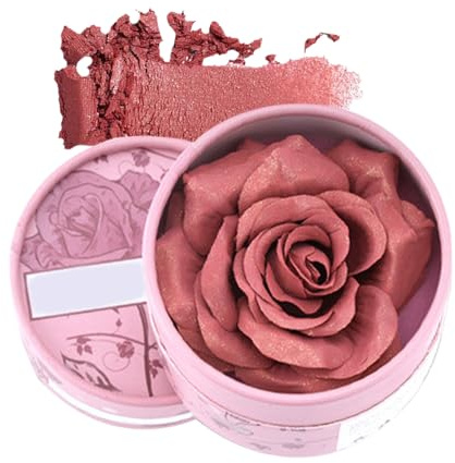 Wezalget Fard À Joues Flower Beauty - Motif Pétales 3D Format Voyage | Crème Contour & Highlighter 3.5g Parfumée Naturel Teint Nu pour Voyage, Mariage et Saisons