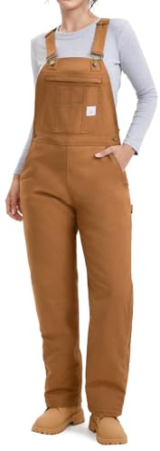 HISEA Women’s Insulated Bib Overall, Waterproof Canvas Workwear with Adjustable Straps, Warm Outdoor Work Overalls for Gardening, Farming, and Construction