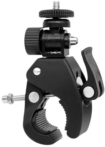 ILJXPOZB Black 1/4 Super Clamp Bike Bicycle Motorcycle Handlebar Handle Clamp Bar Camera Mount Tripod Adapter, Compatible With Gopro Hero Action Camer