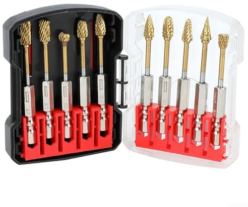 Hartmetall-Frässtifte mit 35,6 cm Schaft für Metall, Holz, Stein, Schneiden und Gravieren, 10 Stück