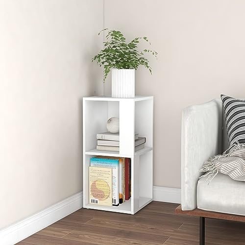 HFXHIJXQ Eckregal Weiß 33x33x67 cm Holzwerkstoff rustikal Modernes Design Stauraum Bad Küche Flur für kleine Räume und Wohnzimmer Büro